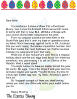 Easter Bunny Letter Adult Egg Hunt