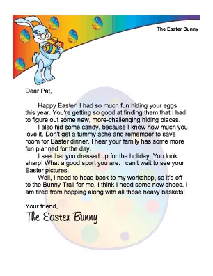 Easter Bunny Letter Boy Morning