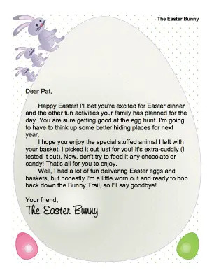 Easter Bunny Letter Enjoy Stuffed Animal