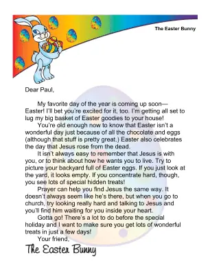 Easter Bunny Letter Prayer