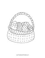 Basket with Eggs Easter Coloring Page