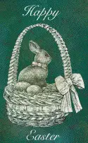 Bunny in a Basket Easter Card