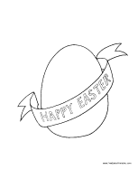 Egg with Banner Easter Coloring Page