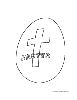 Egg with Cross Easter Coloring Page