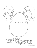 Hatching Egg Easter Coloriing Page