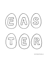 Six Eggs Easter Coloring Page