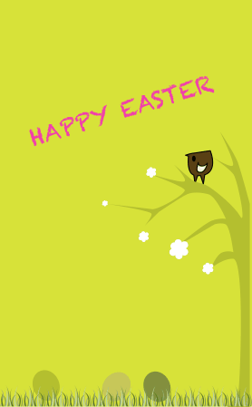 Bird in Tree Easter Card