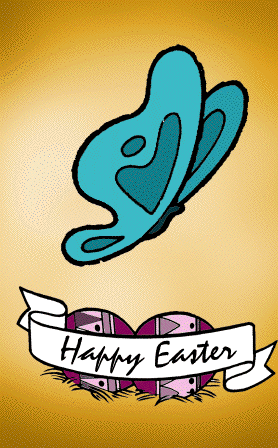Blue Butterfly Easter Card