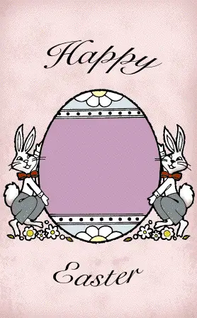 Bunnies Presenting Egg Easter Card