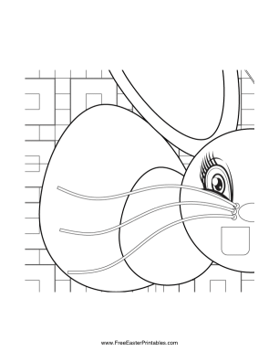 Bunny Face Easter Coloring Page