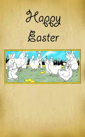 Chickens and Bunnies Easter Card