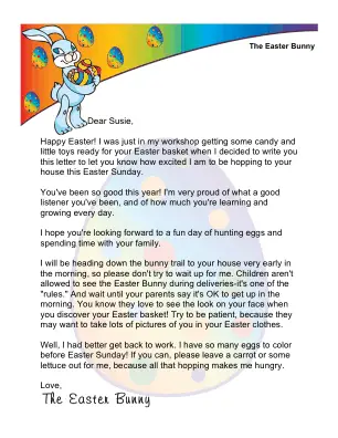 Letter from The Easter Bunny