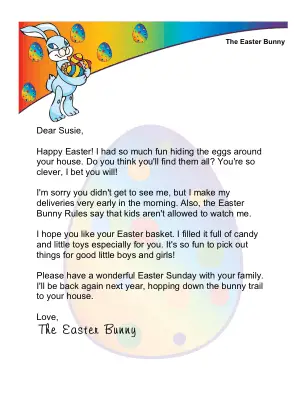 Easter Morning Letter from The Easter Bunny