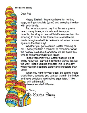 Easter Bunny Letter Jesus