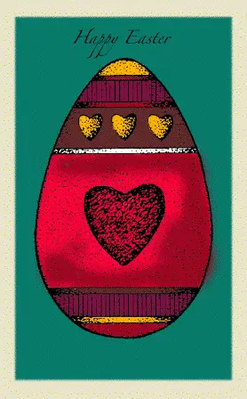 Egg with Hearts Easter Card