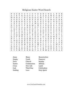 Religious Easter Word Search