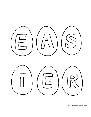 Six Eggs Easter Coloring Page