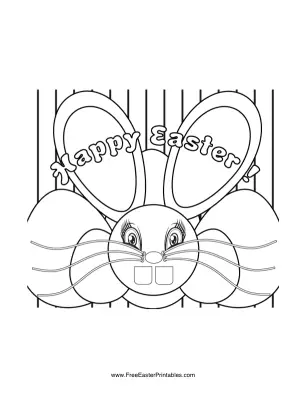 Stylized Bunny Easter Coloring Page