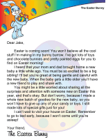 Easter Bunny Letter New Sibling