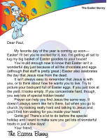 Easter Bunny Letter Prayer